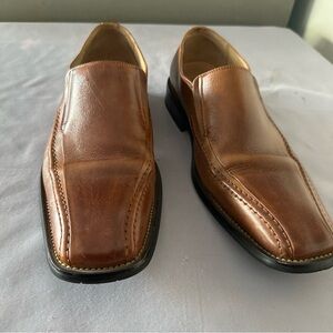 Stacy Adams Tan Leather Slip-On Loafers